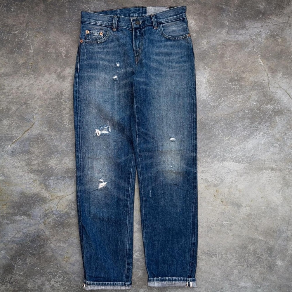 Vintage Levis Repro 5050-0217 Distressed Selvedge Big E Jeans Adult Size 28x28